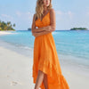 Women's orange High-Low Summer Dress 
