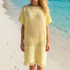 Yellow Knit Cotton Beach Cover-Up Cash