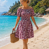 Basic Wear Club | Basic Floral Short Sleeves Mini Dress | Summer Dress for Women