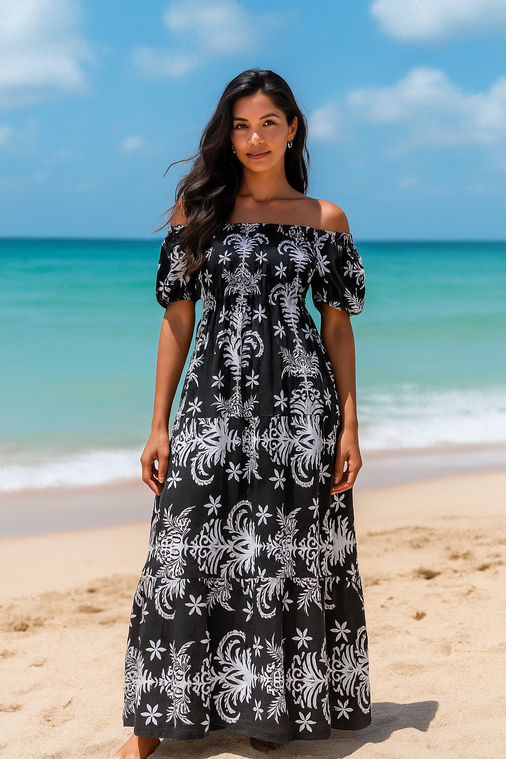 basic wear club short sleeves dress floral black 