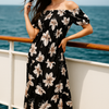 basic wear club short sleeves dress floral navy
