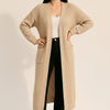beige Cozy Oversized Knit Cardigan-