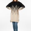 Geometric Pattern Oversized Turtleneck Top
