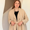 beige Wool-Blend Coat