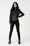 black Faux Leather Biker Jacket 