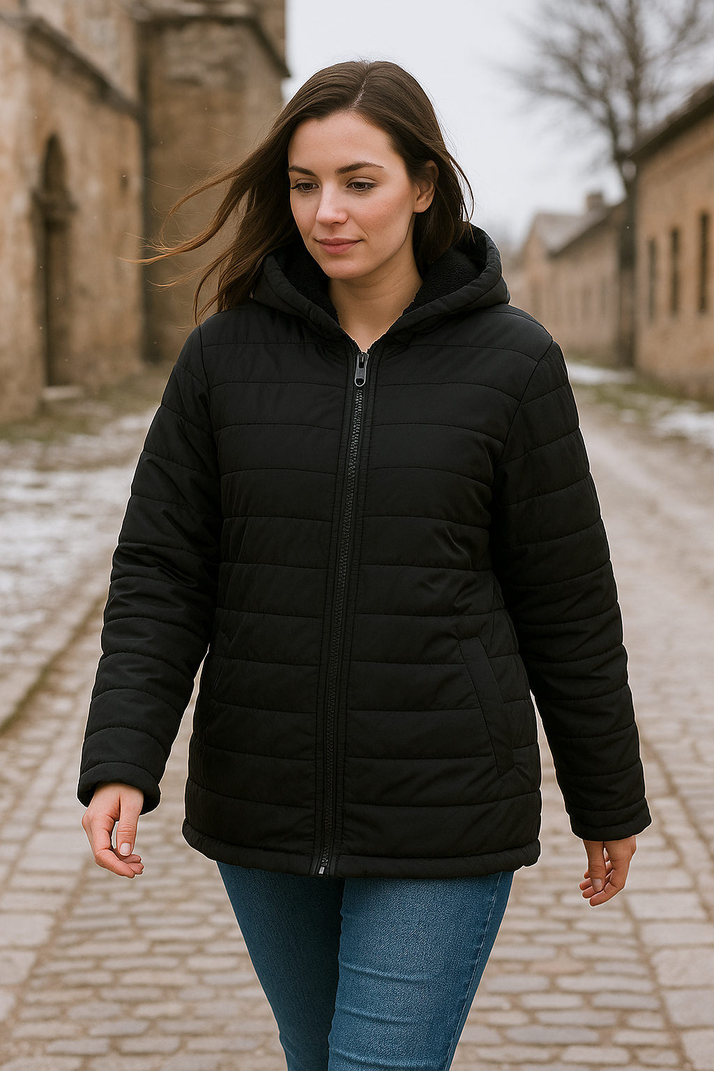 black Waterproof Puffer Jacket