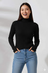 Basic Long Sleeves Ribbed Knit Top – Comfortable and Chic