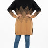 Geometric Pattern Oversized Turtleneck Top