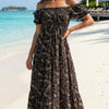 Basic Wear Club | Floral Rayon Cotton Short Sleeves Maxi Dress | Summer Beach Dress for Women