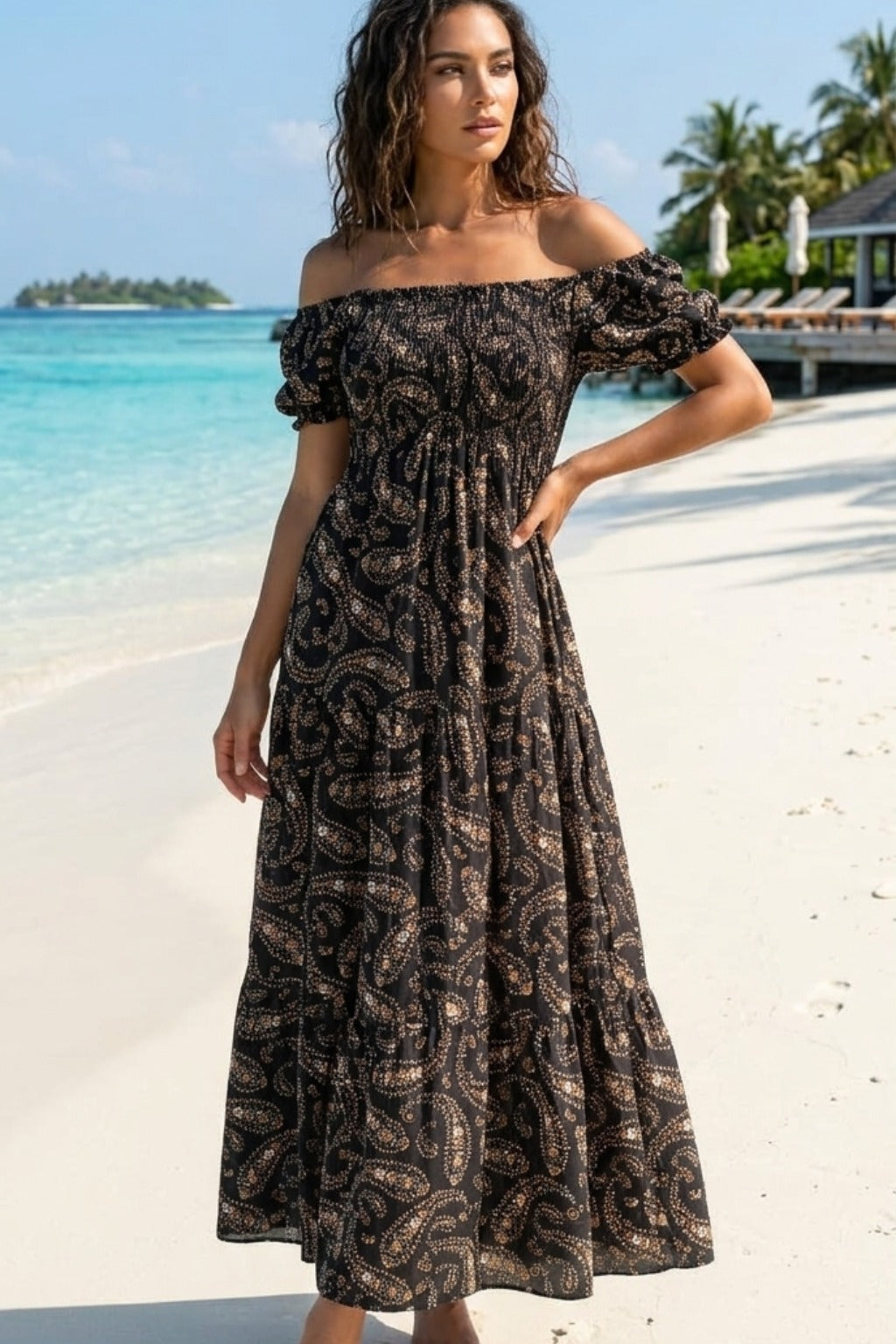 Basic Wear Club | Floral Rayon Cotton Short Sleeves Maxi Dress | Summer Beach Dress for Women