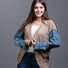 cafe Knit Sweater with Denim Sleeveless