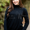 ملابس نسائية أسود – Black High Neck Cotton Knit Basic | Basic Wear Club Egypt