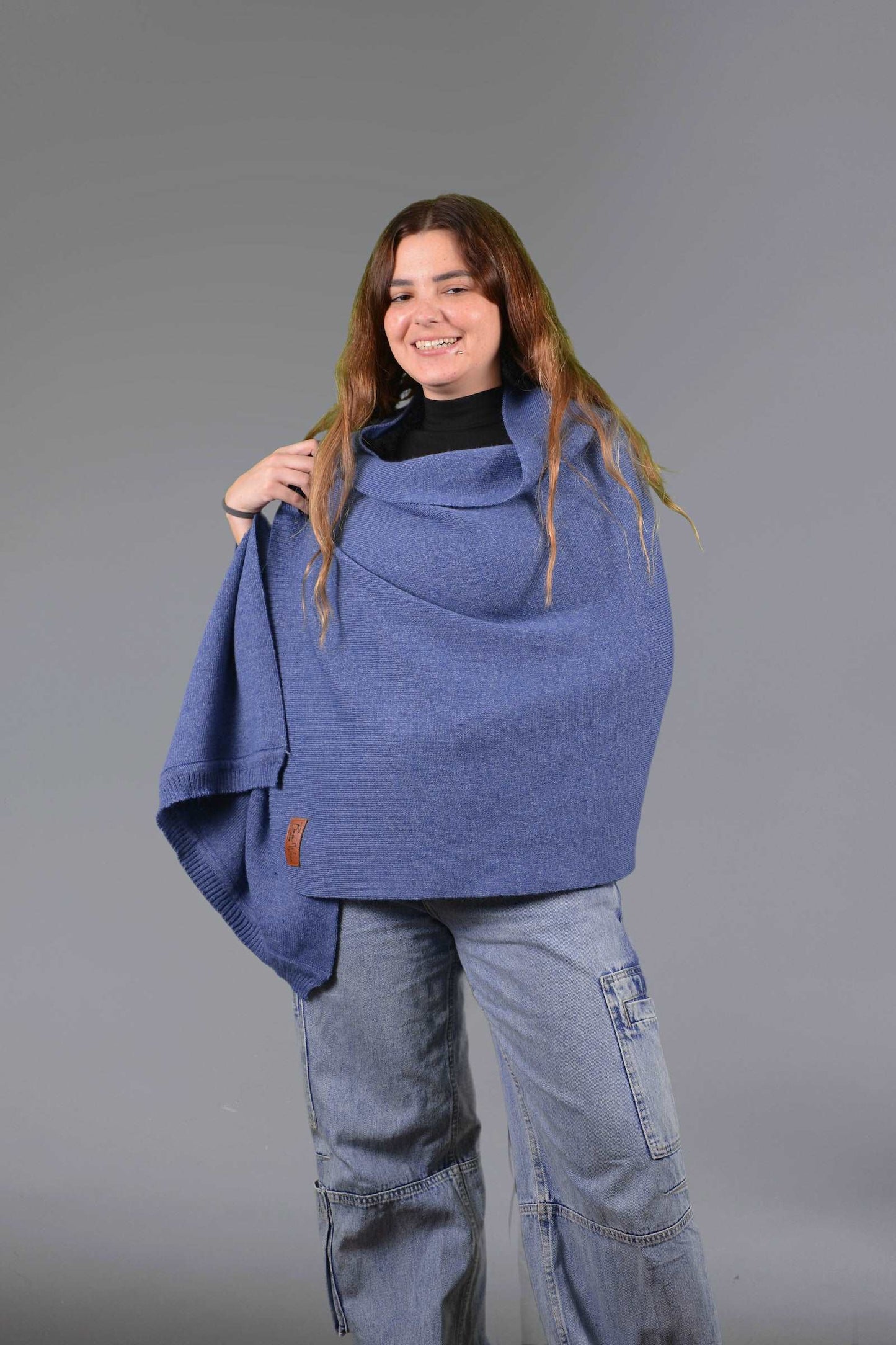 denim Knit wool Shawl