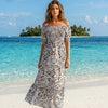 Mixed Floral Short Sleeves Maxi Dress