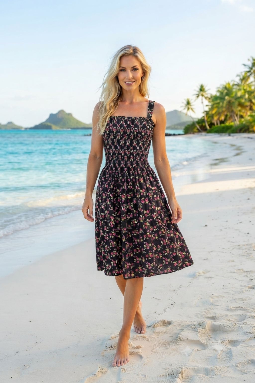 Basic Wear Club | Flory Rayon Cotton Sleeveless camouflage Mini Dress