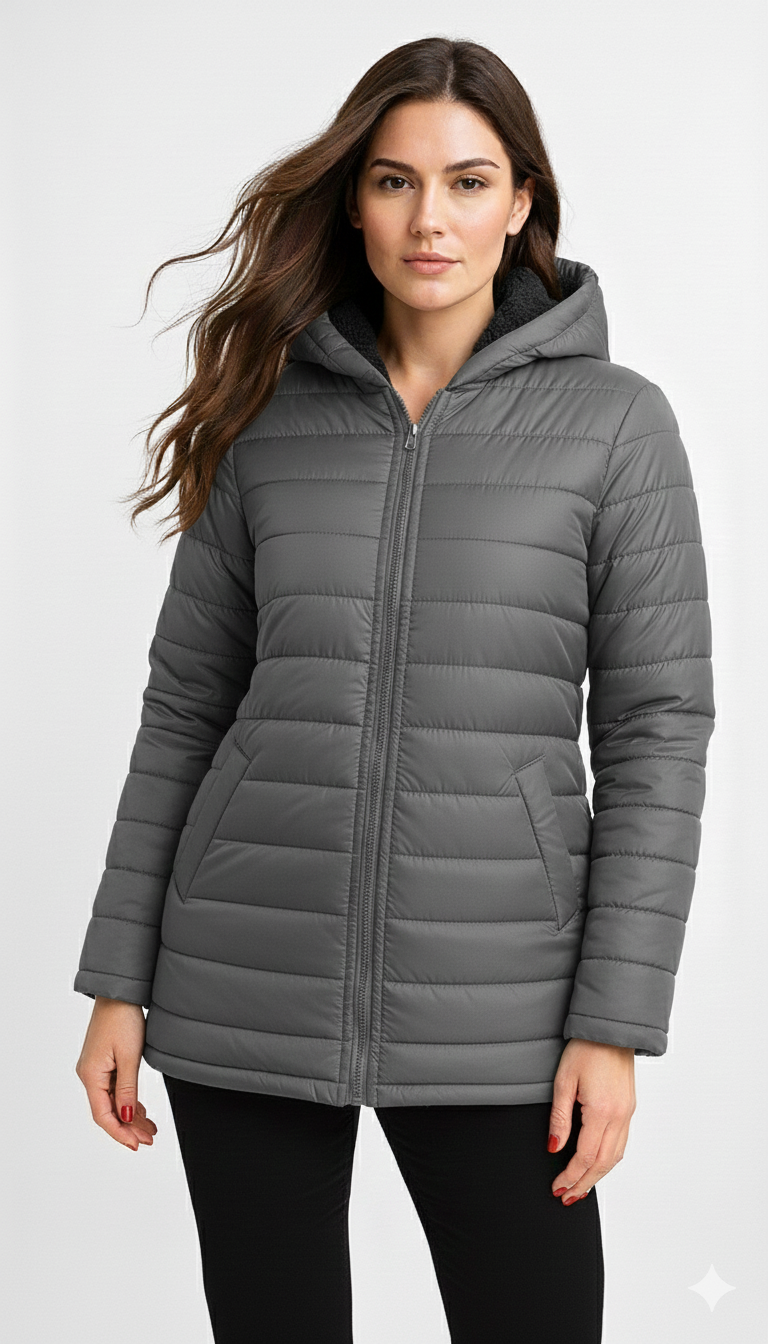 gray Waterproof Puffer Jacket