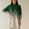 green and beigeGeometric_Oversized_Turtleneck_Top