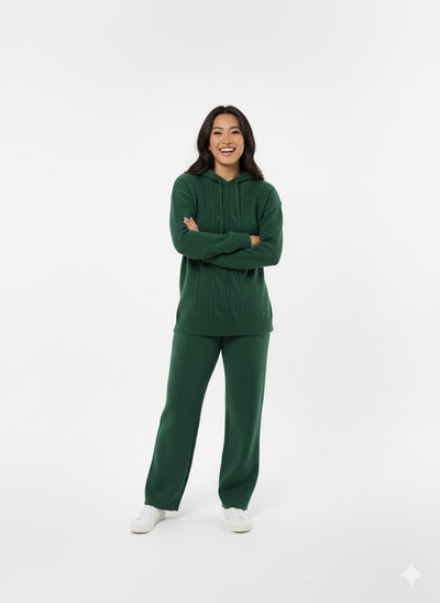Hooded two-piece Knit Set – Comfortable Loungewear