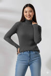 Basic Long Sleeves Ribbed Knit Top – Comfortable and Chic