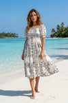 Basic Wear Club | Mini Floral Short Sleeves Rayon Cotton Dress | Summer Dress for Women
