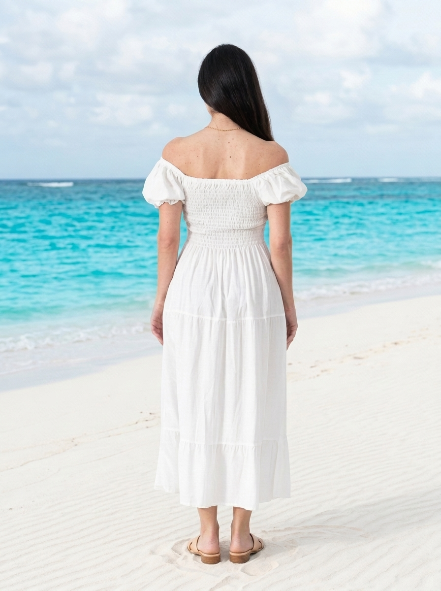 Basic Wear Club | Plain Rayon Cotton Short Sleeves Maxi Dress | Summer Dress for Women