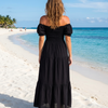 Basic Wear Club | Plain Rayon Cotton Short Sleeves Maxi Dress | Summer Dress for Women
