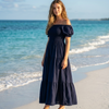 Basic Wear Club | Plain Rayon Cotton Short Sleeves Maxi Dress | Summer Dress for Women