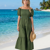 Basic Wear Club | Plain Rayon Cotton Short Sleeves Maxi Dress | Summer Dress for Women