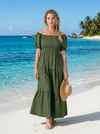 Basic Wear Club | Plain Rayon Cotton Short Sleeves Maxi Dress | Summer Dress for Women