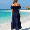 Basic Wear Club | Plain Rayon Cotton Short Sleeves Maxi Dress | Summer Dress for Women
