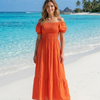 Basic Wear Club | Plain Rayon Cotton Short Sleeves Maxi Dress | Summer Dress for Women