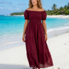 Basic Wear Club | Plain Rayon Cotton Short Sleeves Maxi Dress | Summer Dress for Women