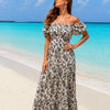Basic Wear Club | Floral Rayon Cotton Short Sleeves Maxi Dress | Summer Beach Dress for Women