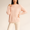  light pink Wide Sleeve Ribbed Knit Sweater 