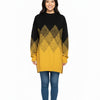 Geometric Pattern Oversized Turtleneck Top