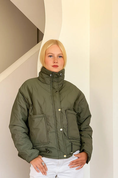 olive green Puffer Jacket