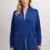 كارديجان بترولي – Petroleum Ribbed Knit Long Cardigan – Open Front with Patch Pockets | Basic Wear Club Egypt