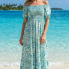 Mixed Floral Short Sleeves Maxi Dress