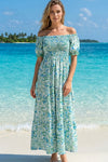 Basic Wear Club | Mixed Floral Short Sleeves Maxi Dress | Flowy Summer Dress for Women in Egypt