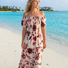 white Floral Rayon Cotton Maxi Dress | Basic Wear Club
